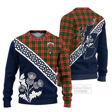 Pollock Tartan Ugly Sweater Featuring Thistle and Scotland Map Unisex - Tartan Vibes Clothing