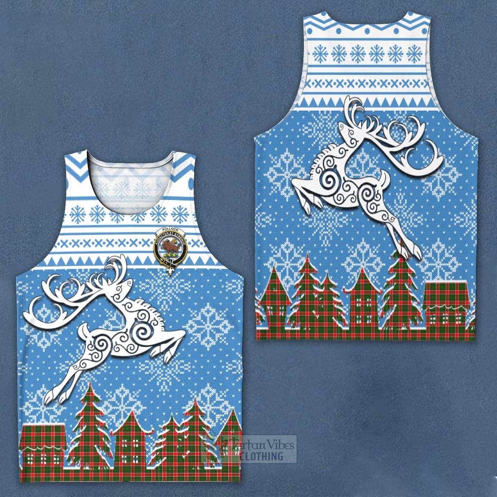 Pollock Clan Christmas Men's Tank Top Celtic Reindeer Style Men - Tartan Vibes Clothing