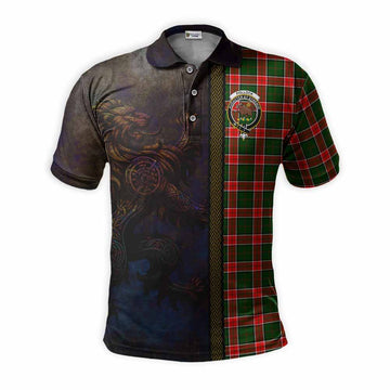 Tartan Vibes Clothing Pollock Tartan Family Crest Polo Shirt Alba Gu Brath Be Brave Lion Ancient Style