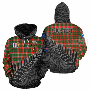 Tartan Vibes Clothing Pollock Crest Tartan Hoodie with New Zealand Silver Fern Half Style