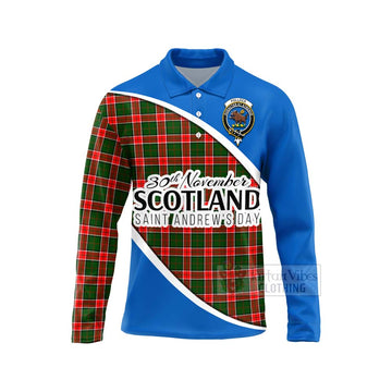 Pollock Family Crest Tartan Long Sleeve Polo Shirt Celebrate Saint Andrew's Day in Style Unisex - Tartan Vibes Clothing