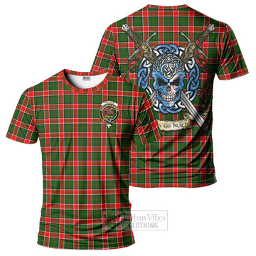 Pollock Tartan T-Shirt with Family Crest Celtic Skull Style Kid's Shirt - Tartan Vibes Clothing