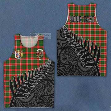 Tartan Vibes Clothing Pollock Crest Tartan Men's Tank Top with New Zealand Silver Fern Half Style
