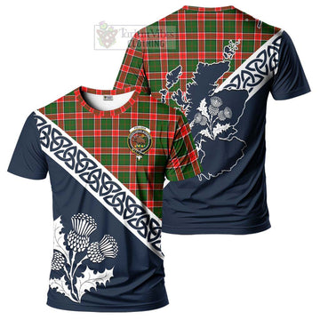 Pollock Tartan T-Shirt Featuring Thistle and Scotland Map Kid's Shirt - Tartanvibesclothing Store