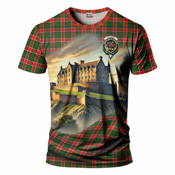 Pollock Tartan Family Crest T-Shirt with Scottish Ancient Castle Style Kid's Shirt - Tartan Vibes Clothing