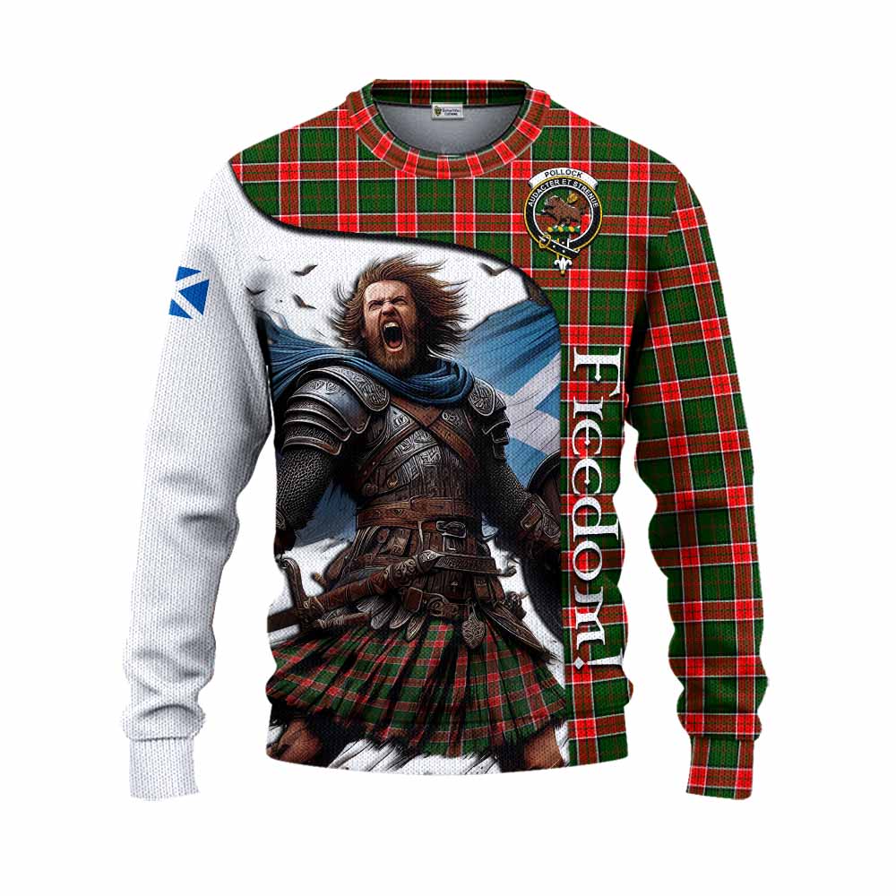 Pollock Crest Tartan Knitted Sweater Inspired by the Freedom of Scottish Warrior Unisex - Tartan Vibes Clothing
