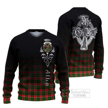 Pollock Tartan Ugly Sweater Featuring Alba Gu Brath Family Crest Celtic Inspired Unisex - Tartan Vibes Clothing