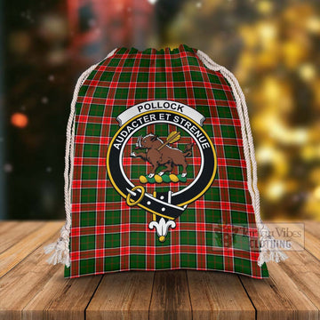 Pollock Tartan Christmas Santa's Bag with Family Crest - Tartan Vibes Clothing