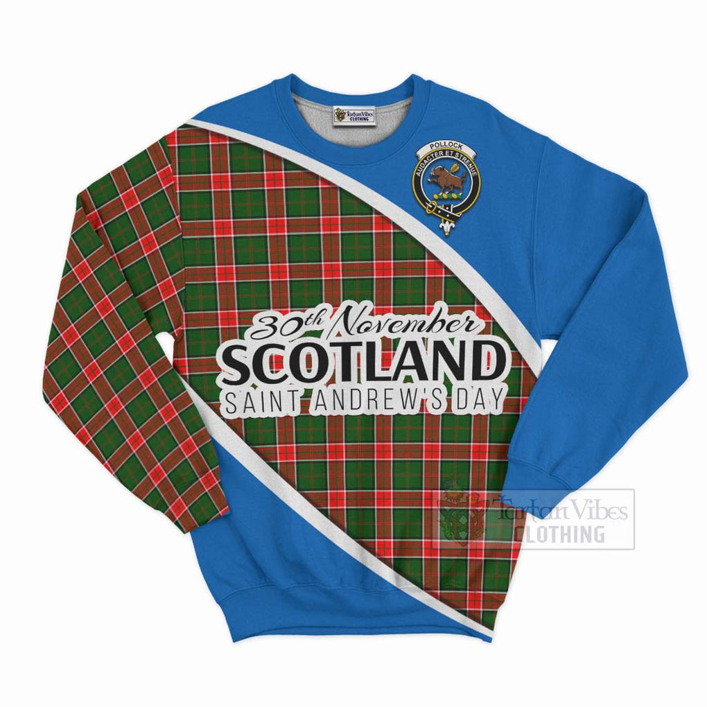 Pollock Family Crest Tartan Sweatshirt Celebrate Saint Andrew's Day in Style Unisex - Tartan Vibes Clothing