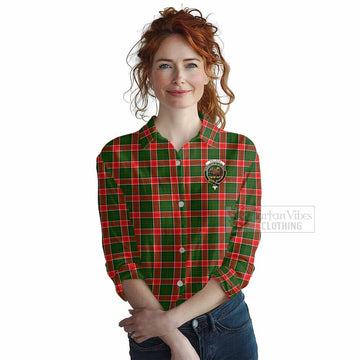 Pollock Tartan Women's Casual Shirt with Family Crest DNA In Me Style Female - Tartan Vibes Clothing