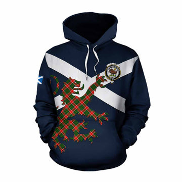 Pollock Tartan Lion Rampant Cotton Hoodie Proudly Display Your Heritage with Alba Gu Brath and Clan Name Pullover Hoodie XS - Tartan Vibes Clothing