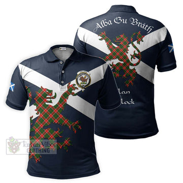 Pollock Tartan Lion Rampant Polo Shirt Proudly Display Your Heritage with Alba Gu Brath and Clan Name Kid - Tartan Vibes Clothing