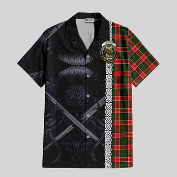 Pollock Tartan Hawaiian Shirt with Family Crest Cross Sword Thistle Celtic Vibes Kid - Tartan Vibes Clothing