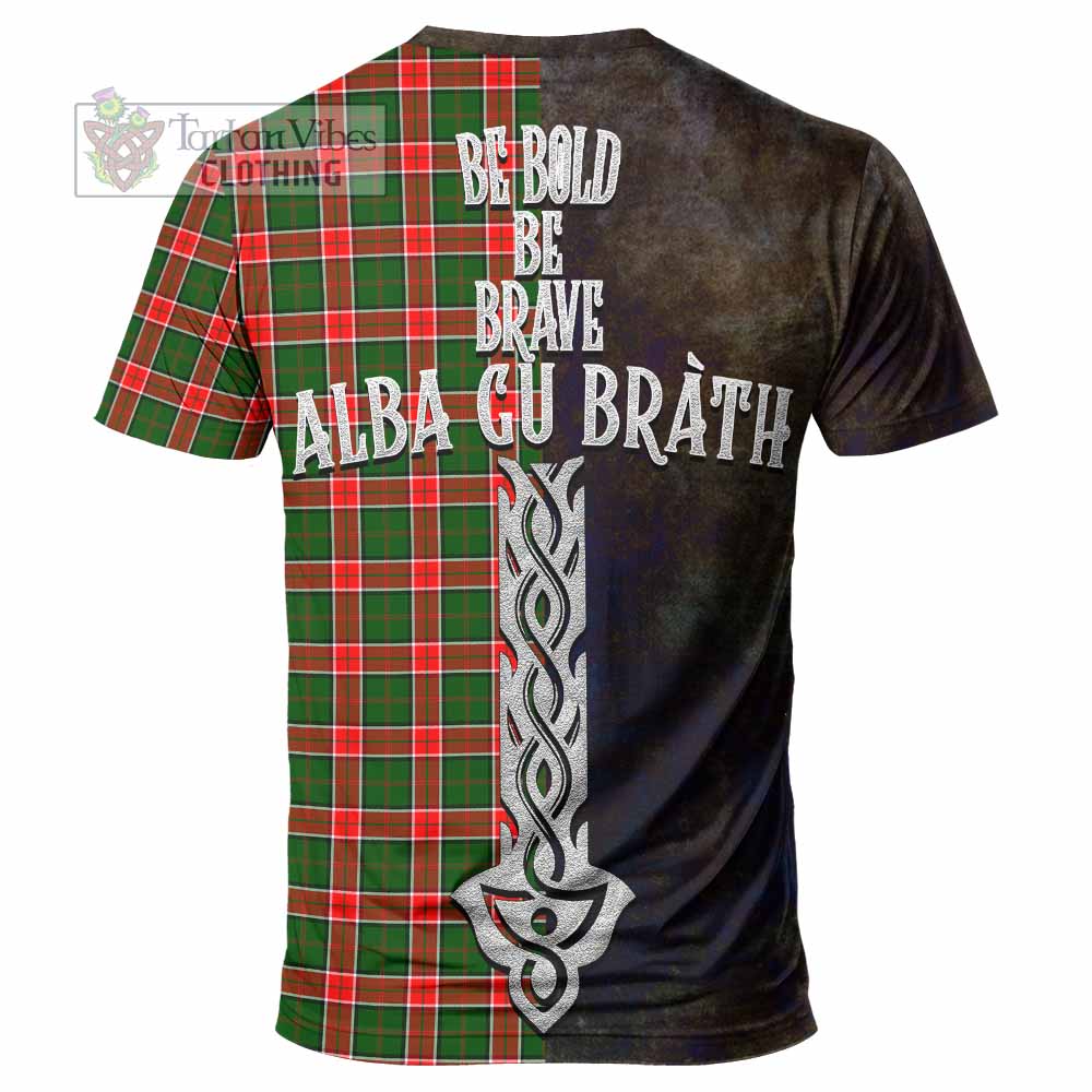 Pollock Tartan Family Crest T-Shirt Alba Gu Brath Be Brave Lion Ancient Style - Tartan Vibes Clothing