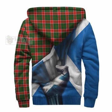 Pollock Tartan Sherpa Hoodie with Family Crest Scotland Patriotic Style - Tartan Vibes Clothing