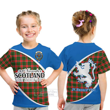Pollock Family Crest Tartan Kid T-Shirt Celebrate Saint Andrew's Day in Style - Tartan Vibes Clothing