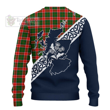 Pollock Tartan Ugly Sweater Featuring Thistle and Scotland Map - Tartan Vibes Clothing