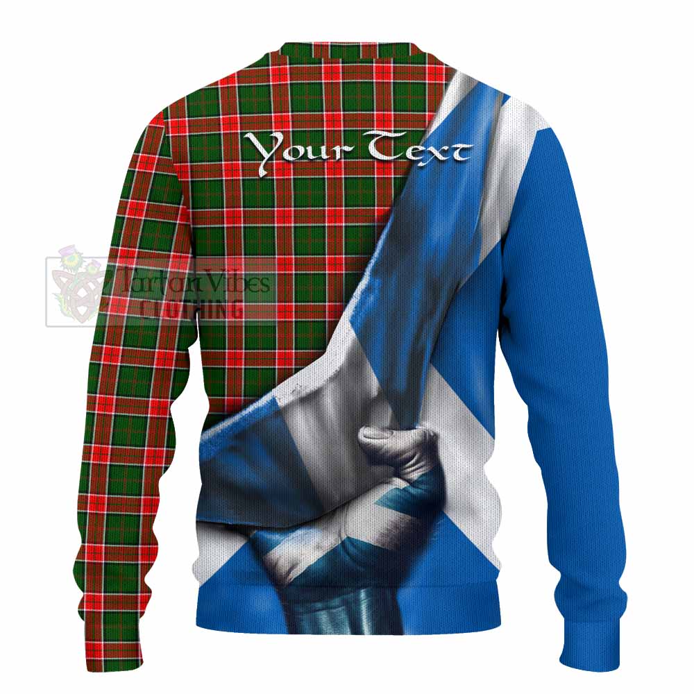 Pollock Tartan Knitted Sweater with Family Crest Scotland Patriotic Style - Tartan Vibes Clothing
