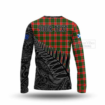 Tartan Vibes Clothing Pollock Crest Tartan Long Sleeve T-Shirt with New Zealand Silver Fern Half Style