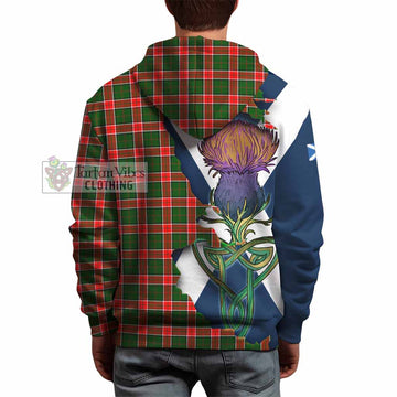 Tartan Vibes Clothing Pollock Tartan Family Crest Hoodie Scottish Thistle Celtic Inspired