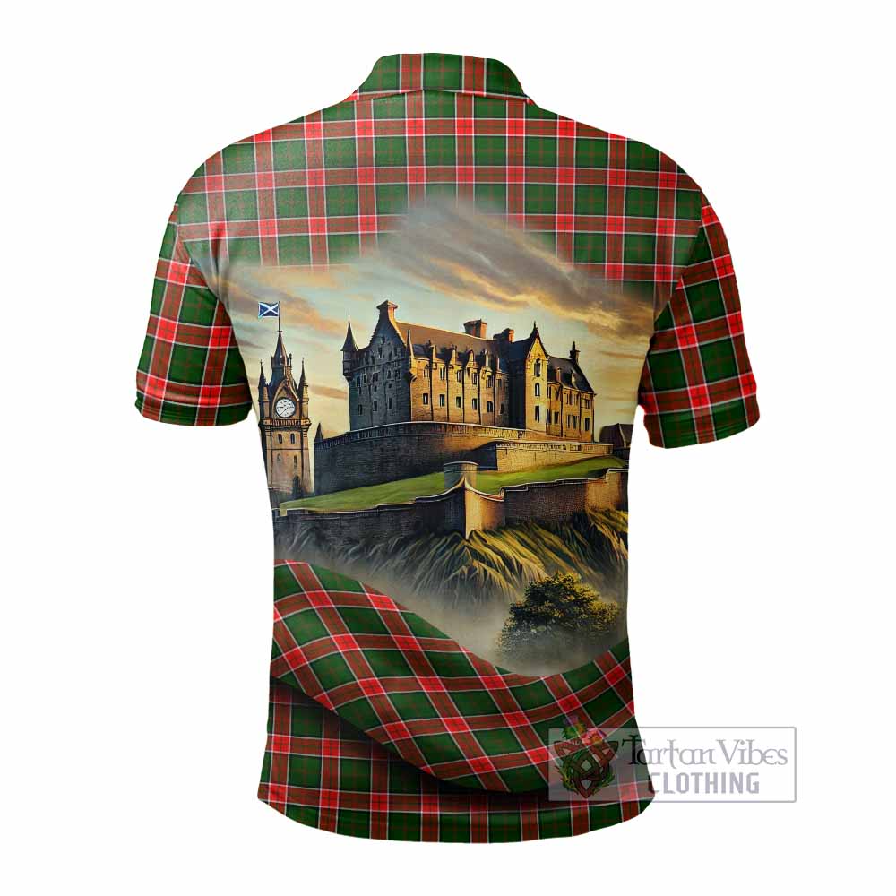 Tartan Vibes Clothing Pollock Tartan Family Crest Polo Shirt with Scottish Ancient Castle Stype