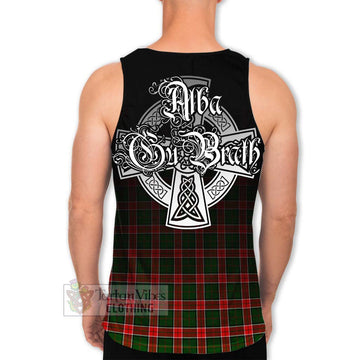 Pollock Tartan Men's Tank Top Featuring Alba Gu Brath Family Crest Celtic Inspired - Tartan Vibes Clothing