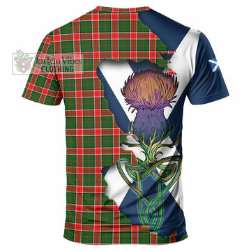 Tartan Vibes Clothing Pollock Tartan Family Crest T-Shirt Scottish Thistle Celtic Inspired