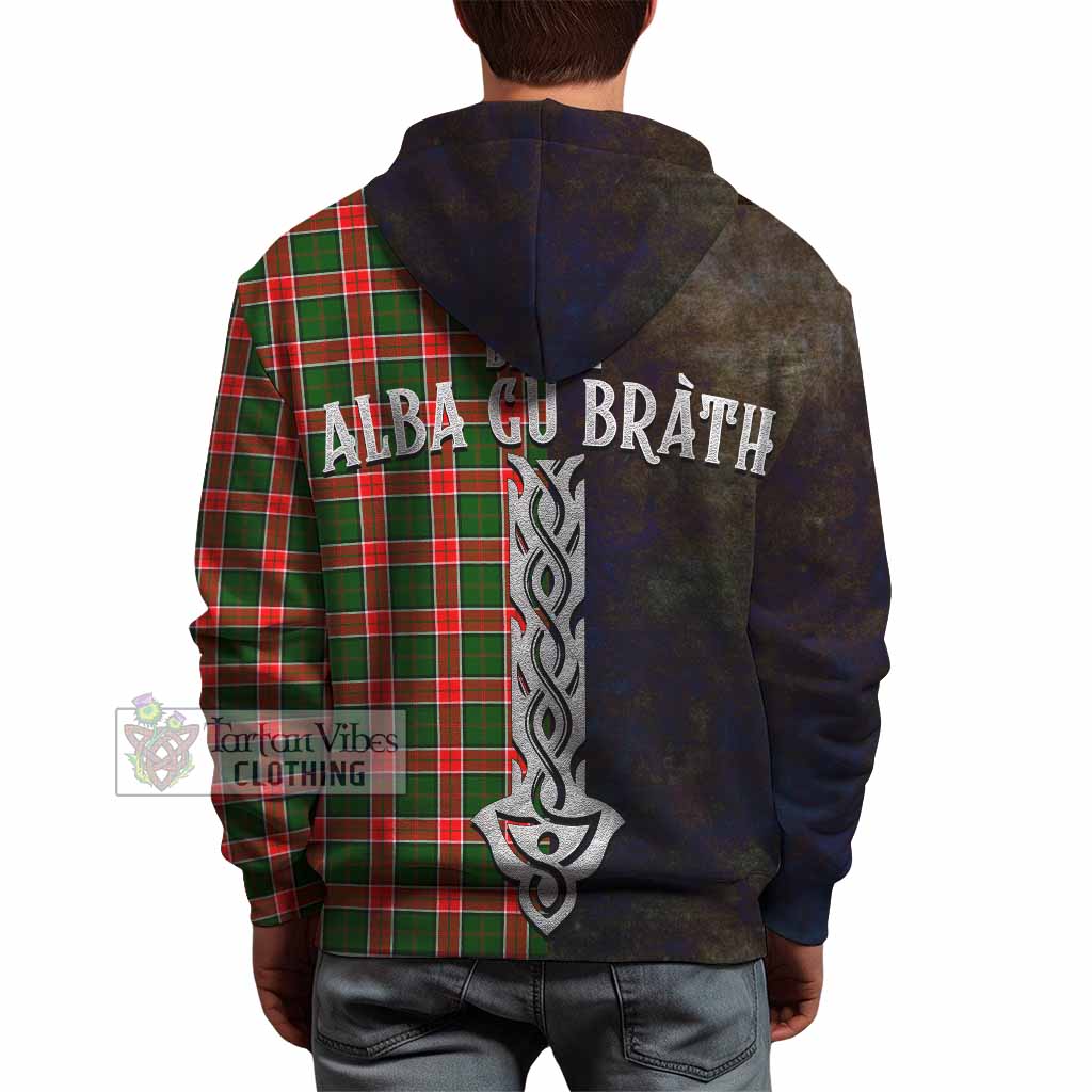 Tartan Vibes Clothing Pollock Tartan Family Crest Hoodie Alba Gu Brath Be Brave Lion Ancient Style