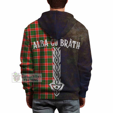 Pollock Tartan Family Crest Hoodie Alba Gu Brath Be Brave Lion Ancient Style