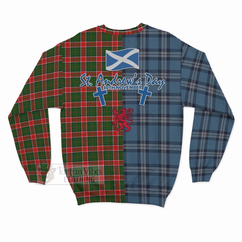 Pollock Tartan Sweatshirt Happy St. Andrew's Day Half Tartan Style - Tartan Vibes Clothing