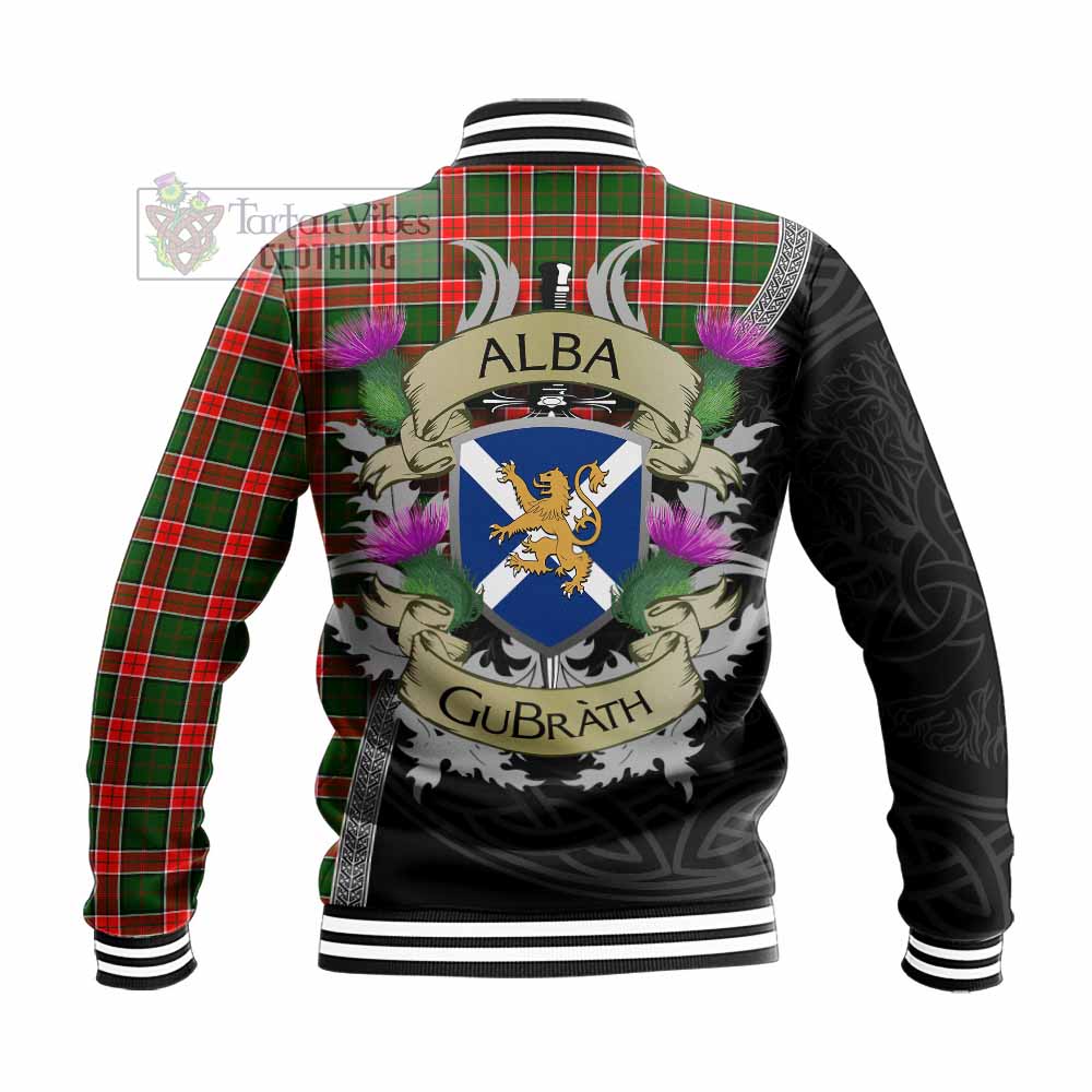 Pollock Tartan Family Crest Baseball Jacket Lion Rampant Royal Thistle Shield Celtic Inspired - Tartan Vibes Clothing