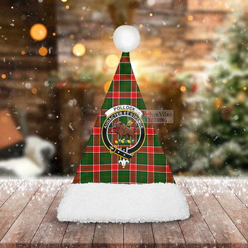Pollock Tartan Christmas Santa Hats with Family Crest - Tartan Vibes Clothing