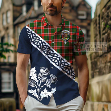 Pollock Tartan Hawaiian Shirt Featuring Thistle and Scotland Map - Tartan Vibes Clothing