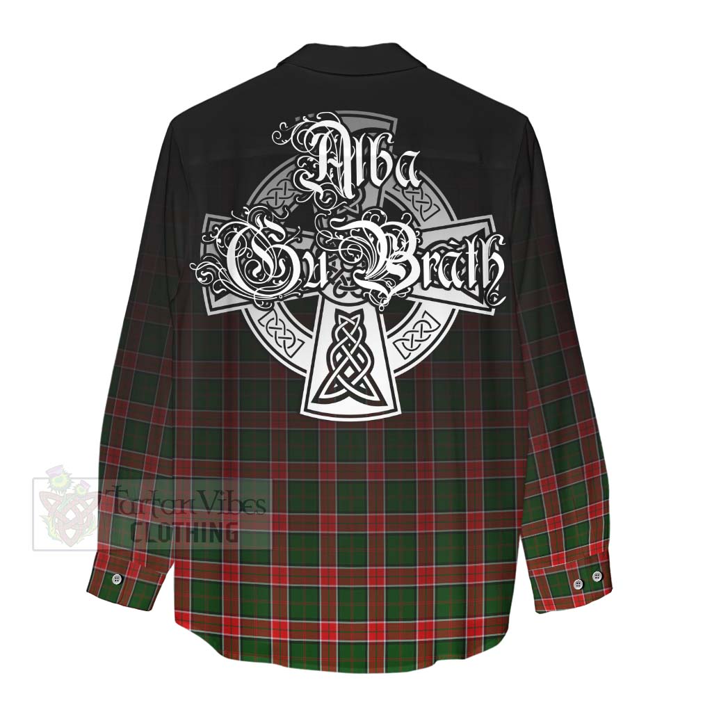 Pollock Tartan Women's Casual Shirt Featuring Alba Gu Brath Family Crest Celtic Inspired - Tartan Vibes Clothing