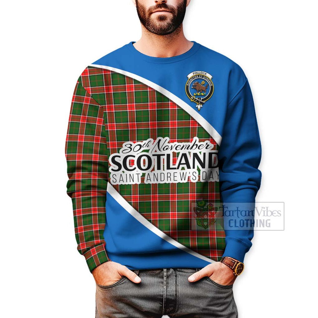 Pollock Family Crest Tartan Sweatshirt Celebrate Saint Andrew's Day in Style - Tartan Vibes Clothing