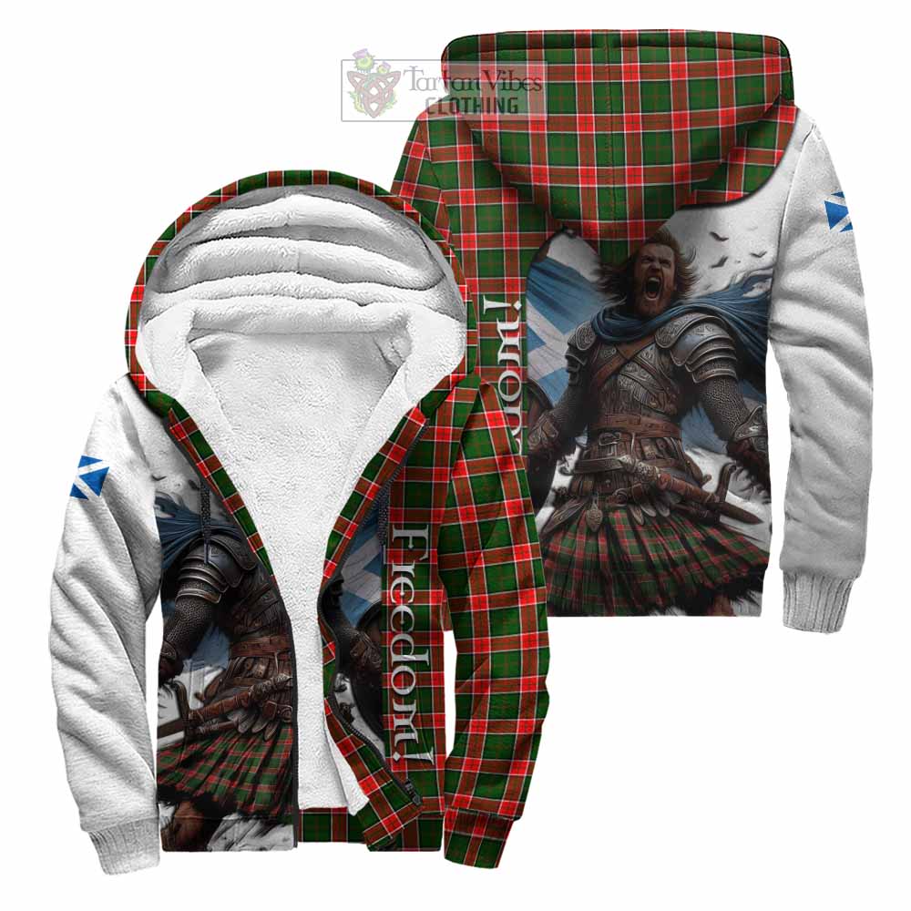 Tartan Vibes Clothing Pollock Crest Tartan Sherpa Hoodie Inspired by the Freedom of Scottish Warrior