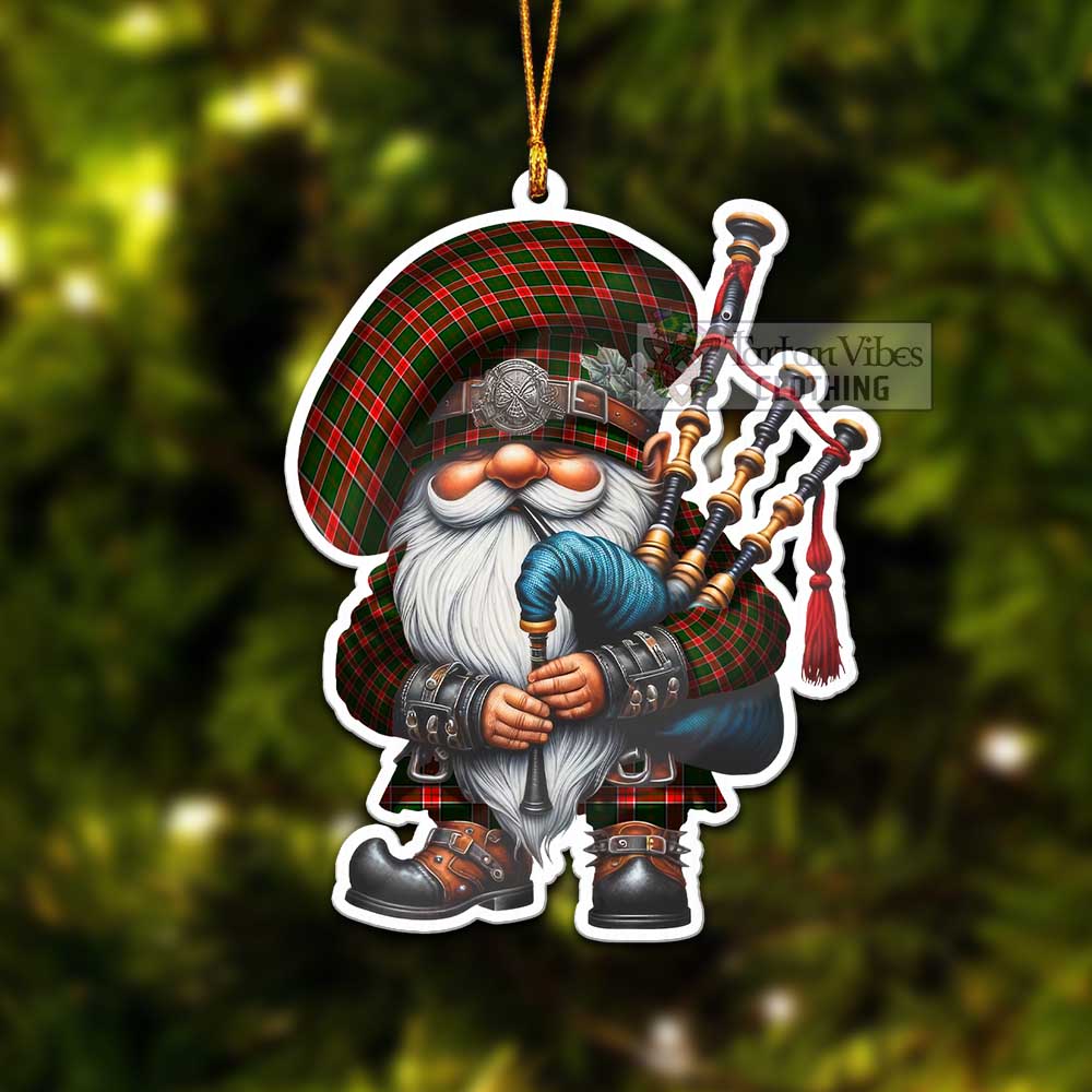 Pollock Tartan Bagpiper Gnome Christmas Ornament - Tartan Vibes Clothing