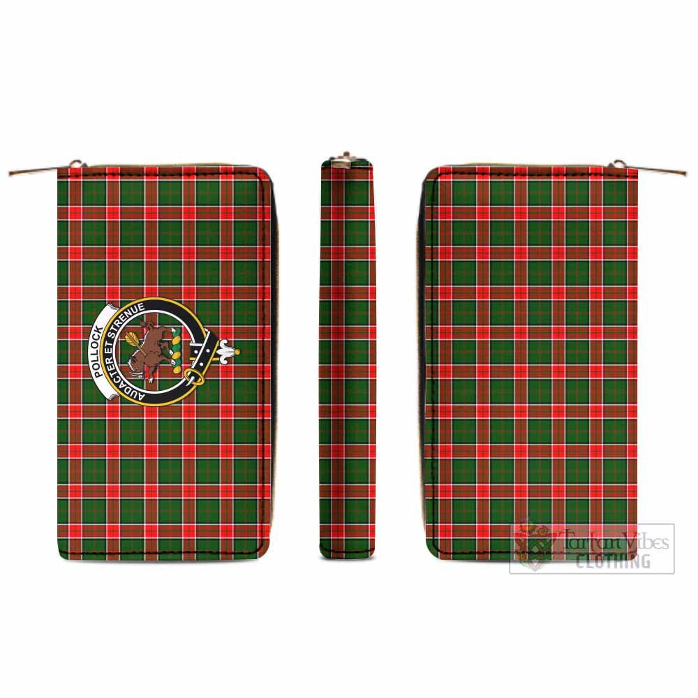 Pollock Tartan Women's Leather Wallet with Family Crest - Tartan Vibes Clothing