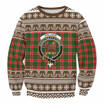 Pollock Clan Tartan Christmas Sweatshirt with Family Crest - Tartan Vibes Clothing
