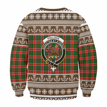 Pollock Clan Tartan Christmas Sweatshirt with Family Crest - Tartan Vibes Clothing