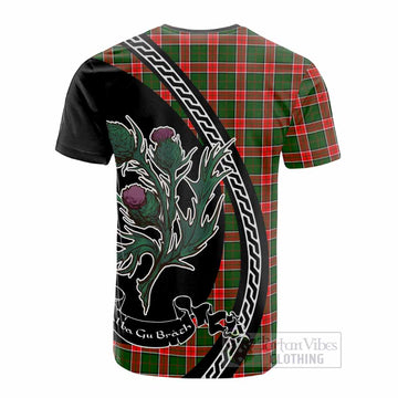 Pollock Family Crest Tartan Cotton T-shirt Alba Thistle Inspired - Tartan Vibes Clothing