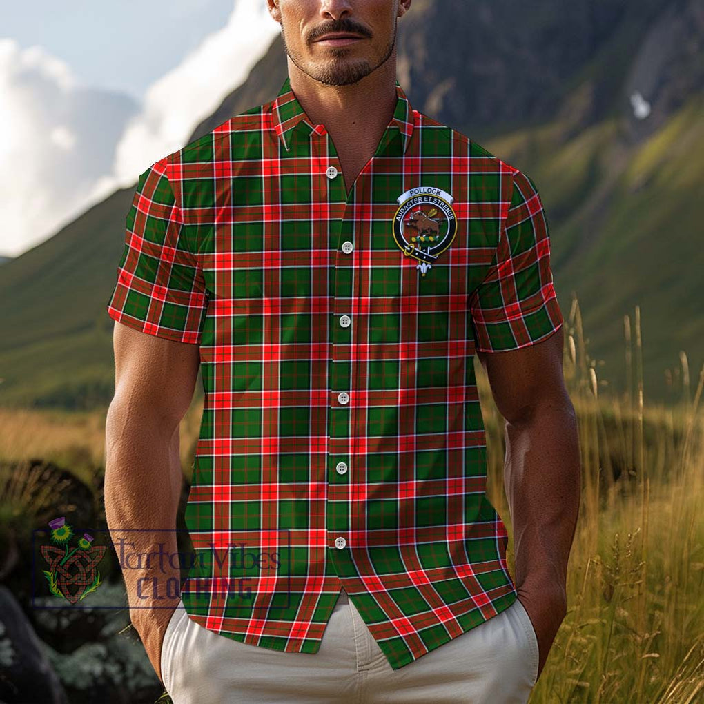 Pollock Tartan Cotton Hawaiian Shirt with Family Crest Kid - Tartan Vibes Clothing
