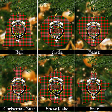 Pollock Modern Tartan Christmas Ornaments with Family Crest - Tartanvibesclothing