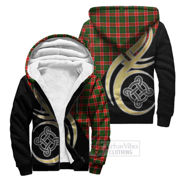 Pollock Tartan Sherpa Hoodie with Family Crest and Celtic Symbol Style Unisex S - Tartan Vibes Clothing