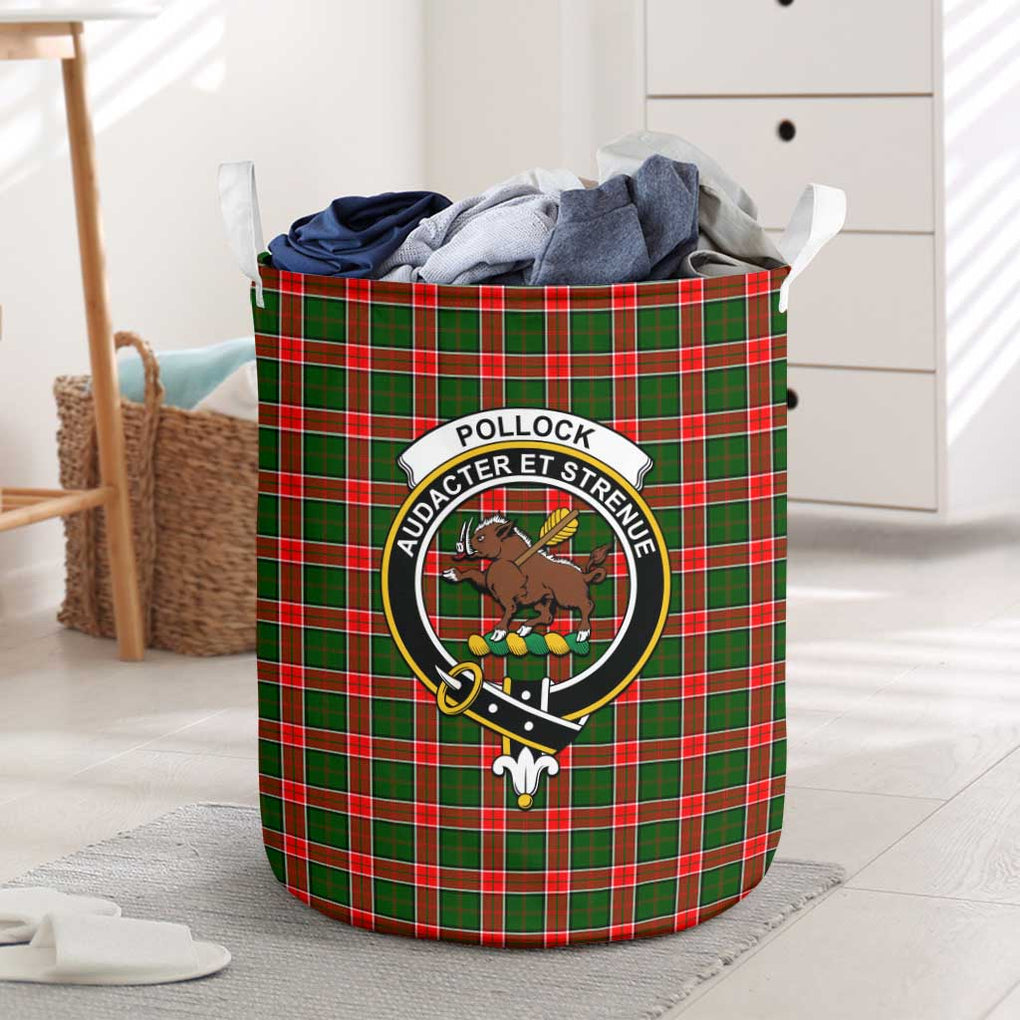 Pollock Tartan Laundry Basket with Family Crest One Size - Tartan Vibes Clothing