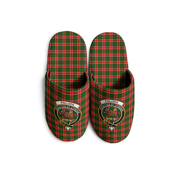 Pollock Modern Tartan Home Slippers with Family Crest