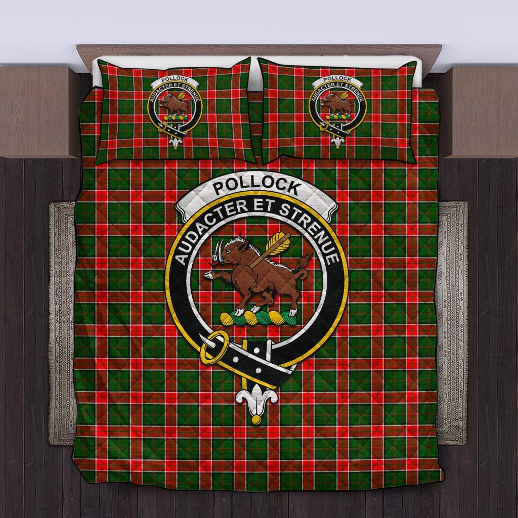 Pollock Tartan Quilt Bed Set with Family Crest King - Tartan Vibes Clothing