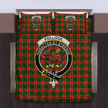 Pollock Tartan Quilt Bed Set with Family Crest King - Tartan Vibes Clothing