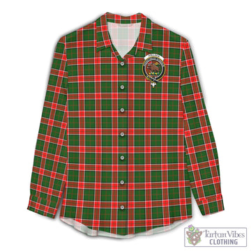 Pollock Tartan Women's Casual Shirt with Family Crest Female - Tartan Vibes Clothing
