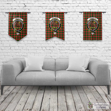 Pollock Tartan Gonfalon, Tartan Banner with Family Crest Rectangle - Tartan Vibes Clothing